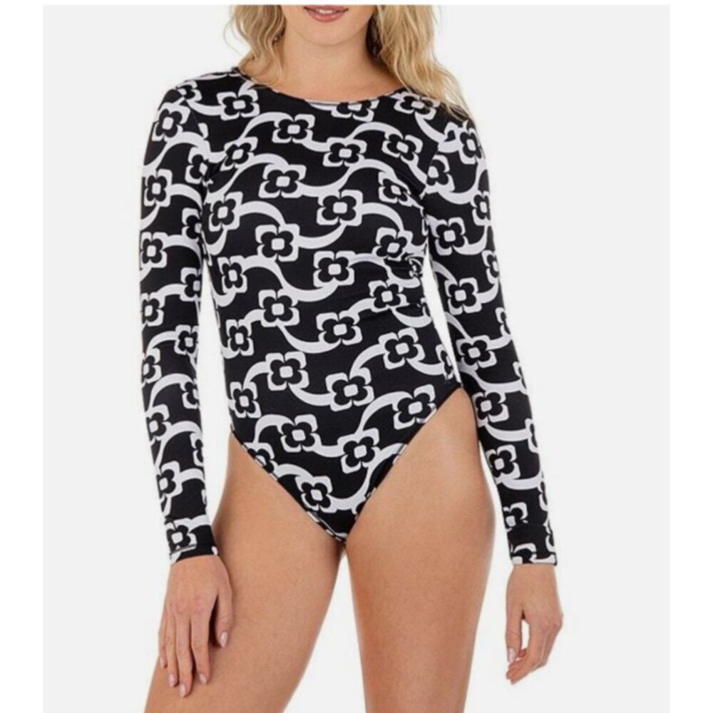 NWT Hurley Mod Max S Geo Floral Cheeky Rashguard One Piece Surf Suit Swimsuit